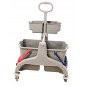Chariot de lavage BOB gris 2x18L + presse à plat Chariot de lavage BOB gris 2x18L + presse à plat