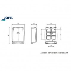 Distributeur d'essuie main plié en Z, M, C et W ABS noir brillant