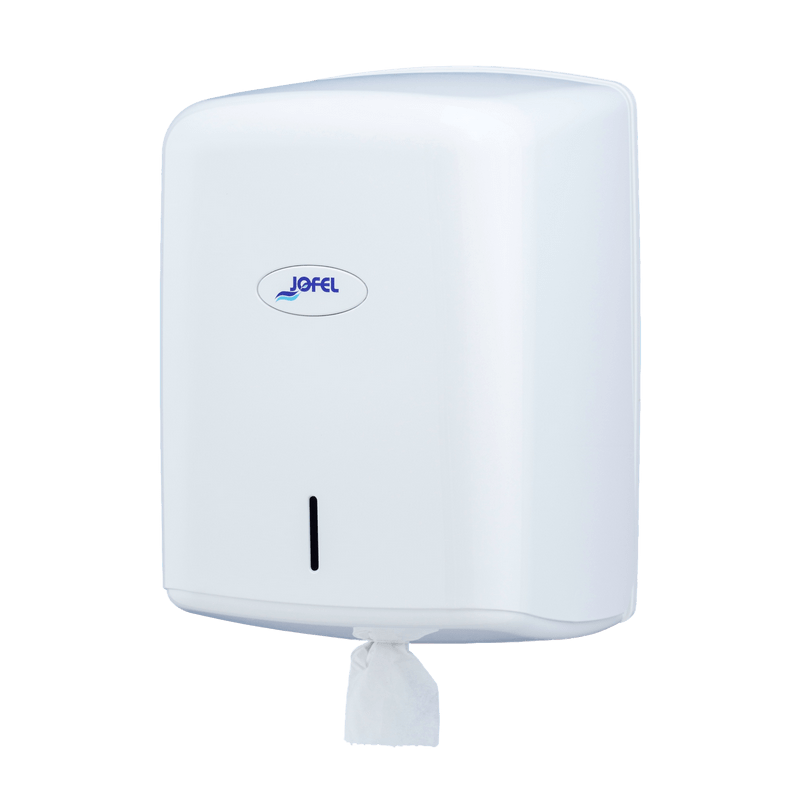 Distributeur essuie main dévidage central bobine type 450F ABS blanc