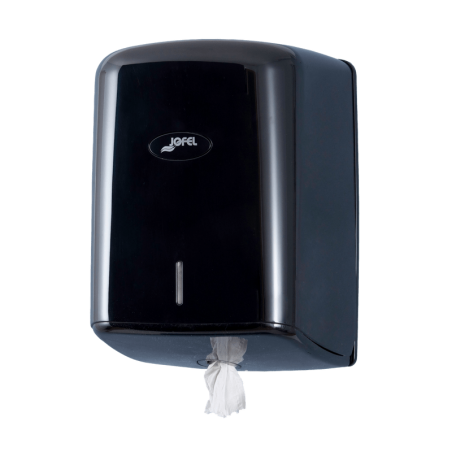 Distributeur essuie main dévidage central bobine type 450F ABS noir brillant