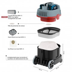 Aspirateur poussières à batterie ERA iGO 7.5Ah