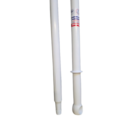 Manche ergonomique monobloc alimentaire 1,40 m Ø32mm Blanc