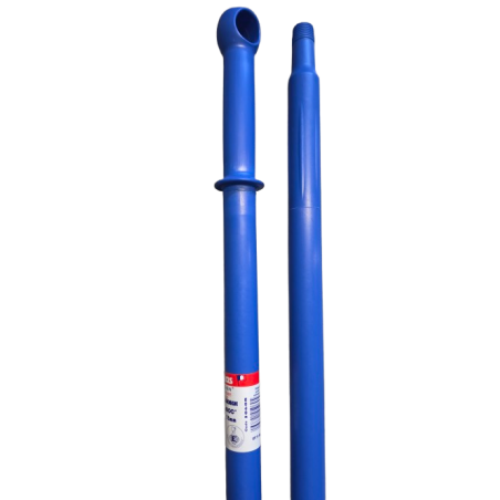 Manche ergonomique monobloc alimentaire 1,40 m Ø32mm Bleu