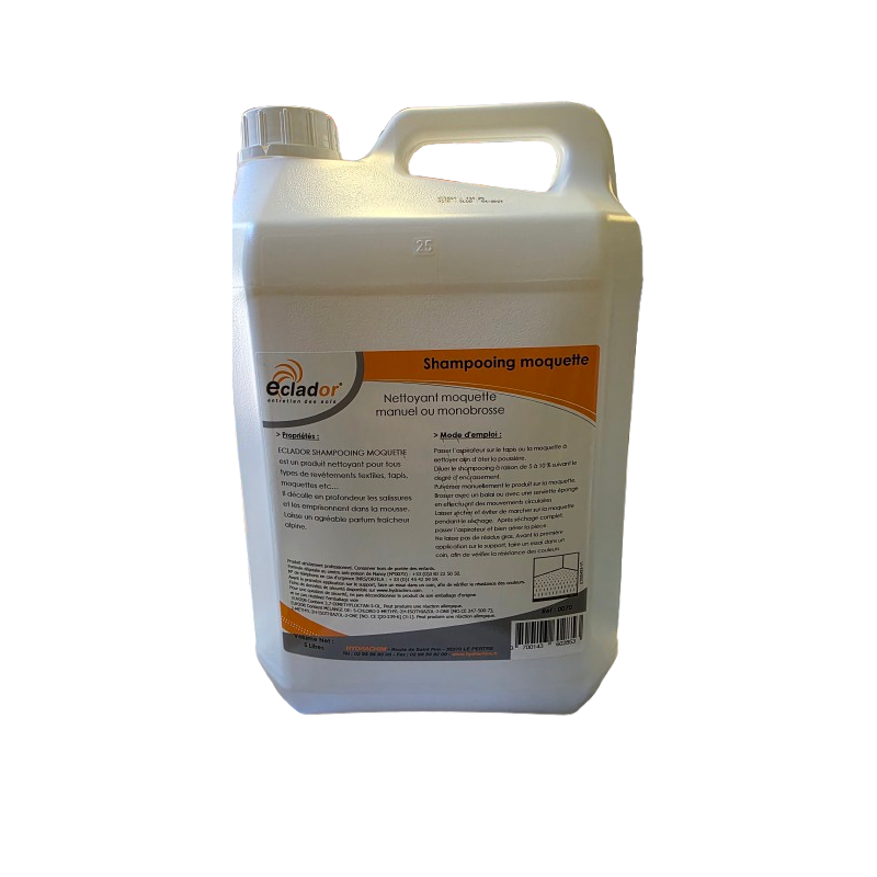 Shampooing moquette manuel ou monobrosse 5L Shampooing moquette manuel ou monobrosse 5L