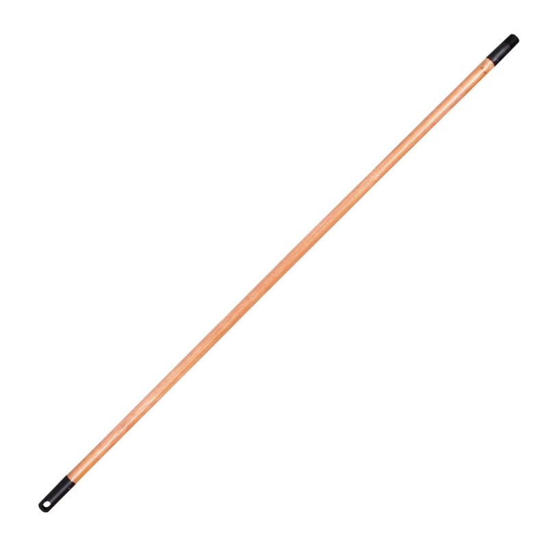 Manche bois verni à vis Ø24 mm avec crochet – 1,40 m