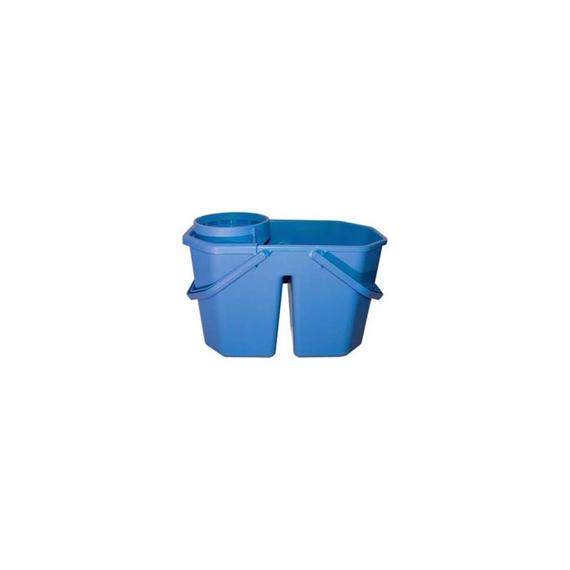 Seau de lavage professionnel bi-bac 2 × 7 L bleu avec essoreur Seau de lavage professionnel bi-bac 2 × 7 L bleu avec essoreur