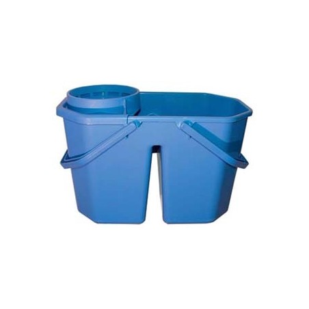 Seau de lavage professionnel bi-bac 2 × 7 L bleu avec essoreur