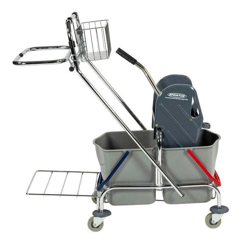 Chariot double seau chromé pro Chariot double seau chromé pro