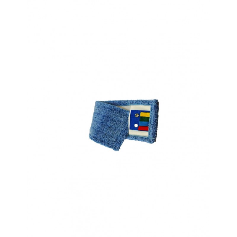 Frange de lavage microfibre bleu à languette et poche 40cm Frange de lavage microfibre bleu à languette et poche 40cm