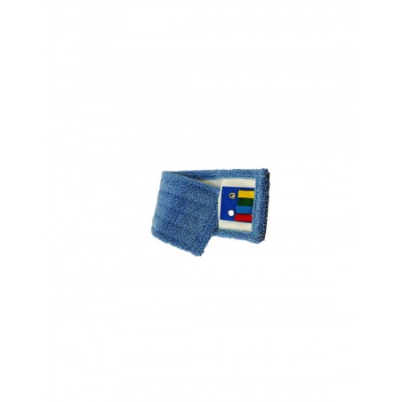 Frange de lavage microfibre bleu à languette et poche 40cm