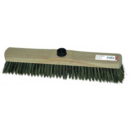 Balai en bois avec fibres en soie grises à vis 40 cm