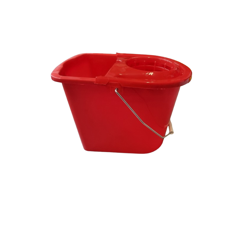 Seau rectangle ovalisé avec presse rouge 13L Seau rectangle ovalisé avec presse rouge 13L