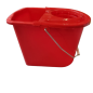 Seau rectangle ovalisé avec presse rouge 13L Seau rectangle ovalisé avec presse rouge 13L