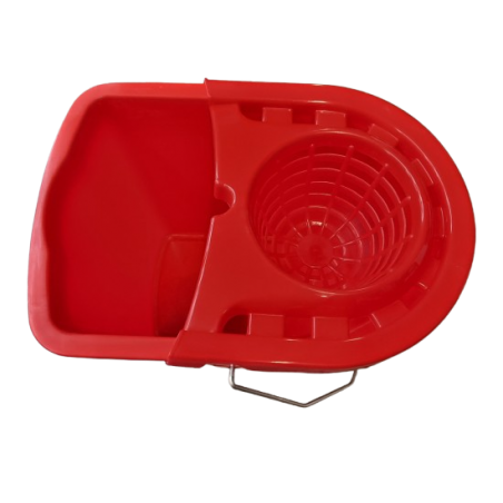 Seau rectangle ovalisé avec presse rouge 13L