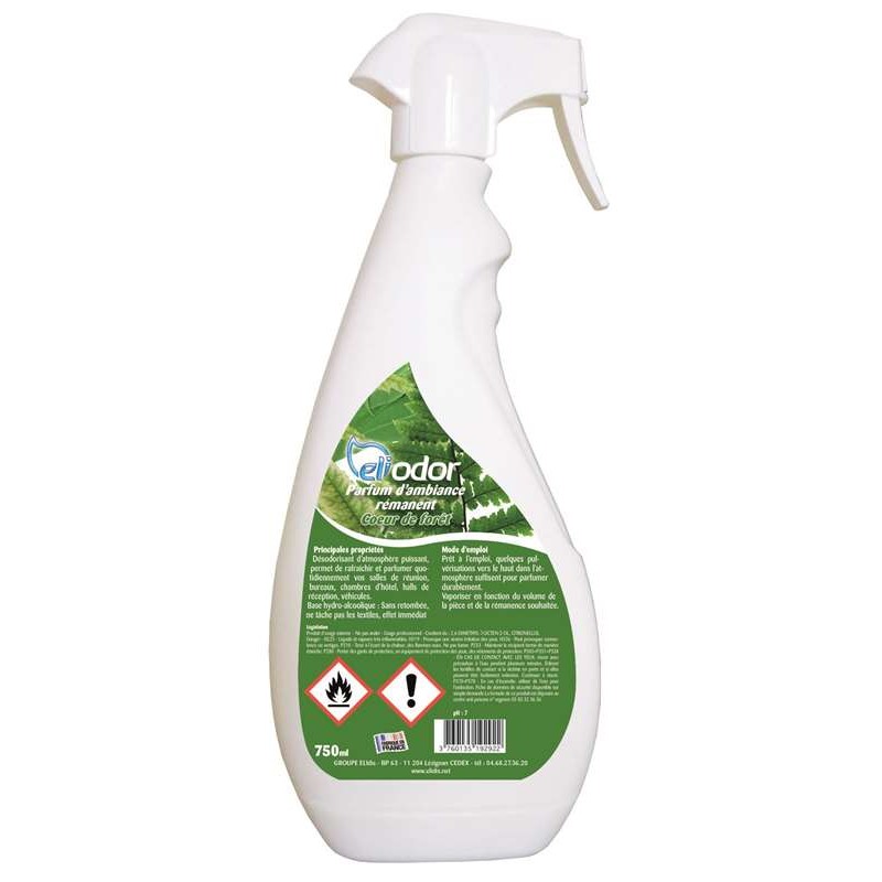 Parfum d'ambiance rémanent cœur de forêt Eliodor 750ml Parfum d'ambiance rémanent cœur de forêt Eliodor 750ml